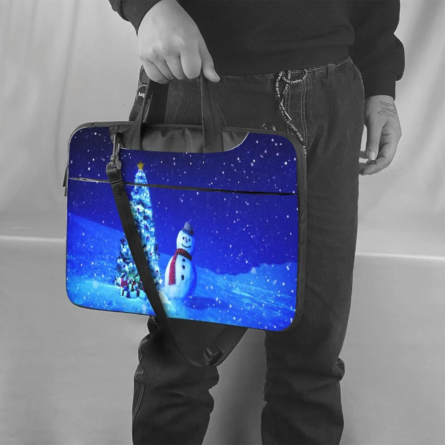 Golden Retrievers Laptop Shoulder Bag ​for Men Women, Computer Carrying Case Messenger Bag with Strap