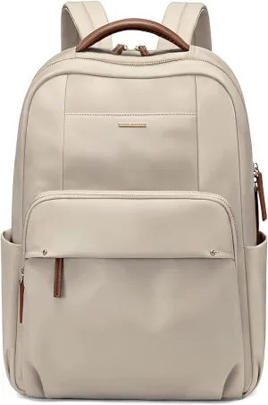 GOLF SUPAGS Laptop Backpack for Women Computer Bag Casual Daypack Fits 15.6 Inch Notebook Work Travel Backpacks (Apricot)
