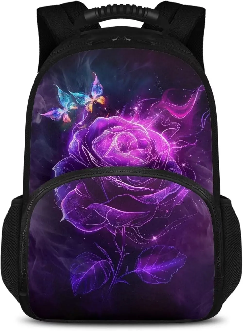 Gomyblomy 3D Rose Print Backpack for Women Work Camping Hiking Picnic Beach Cooler Backpack Insulated Lunchbox Coolers Backpack Butterfly Pattern Laptop Daypack for College