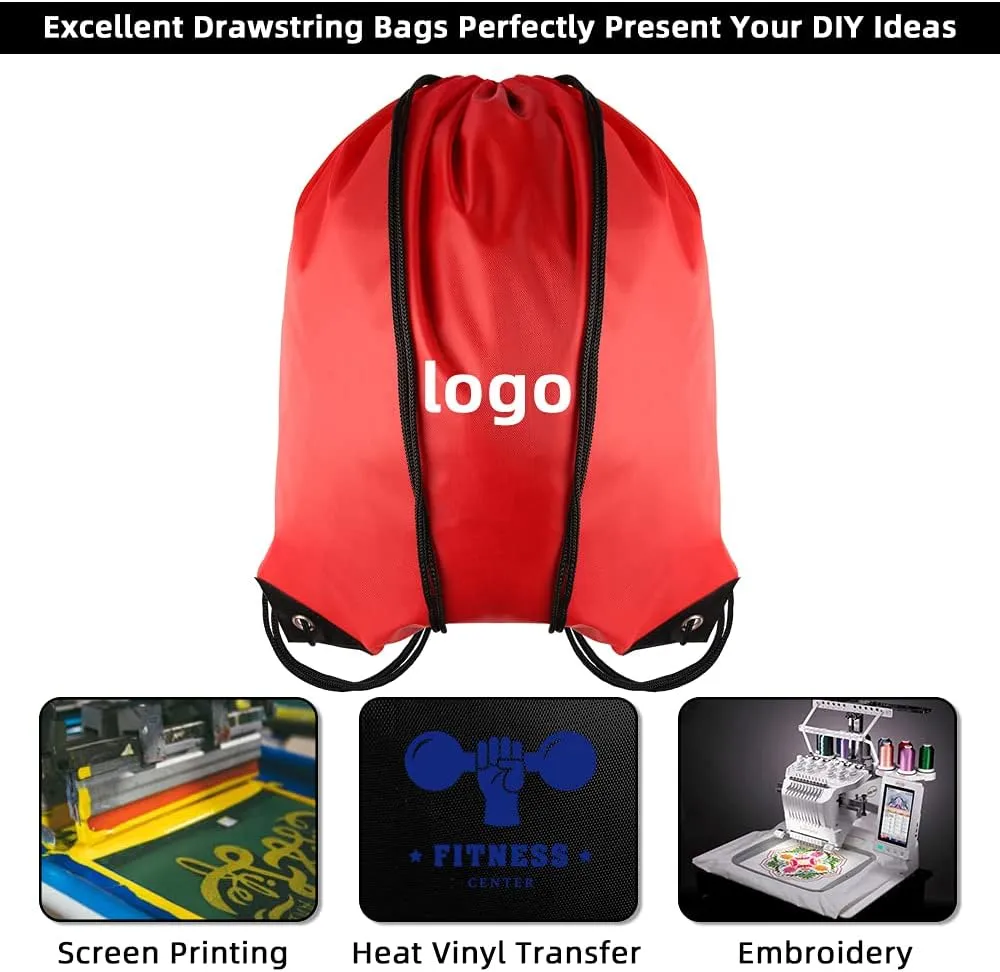 GoodtoU Drawstring Bags Bulk, 100 Pcs Cinch Bag Gym Sackpack Drawstring Backpack for Women & Men, Red