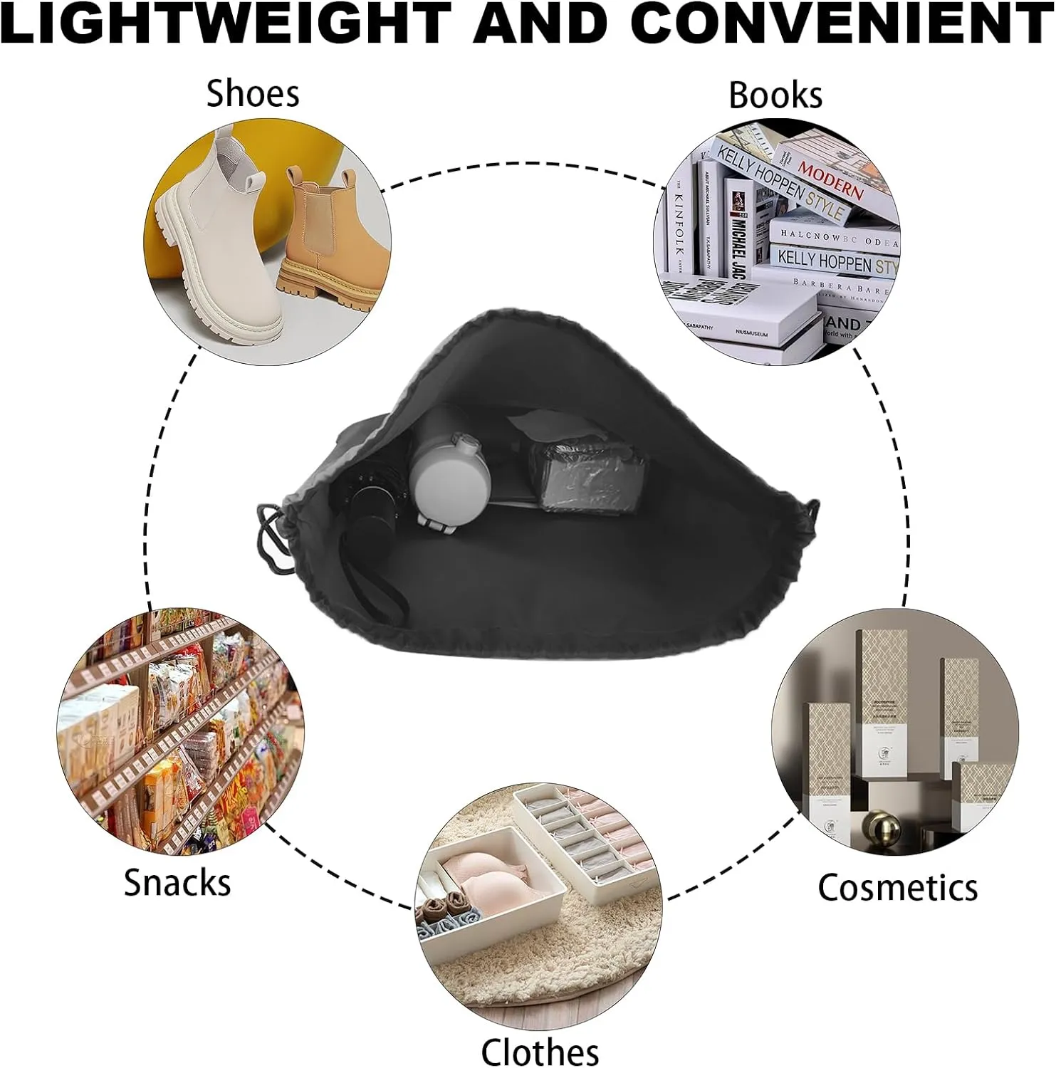 GoodtoU Nylon Backpacks - Drawstring Bags Bulk - Gym, Sport, Travel (Black, 20Pcs)