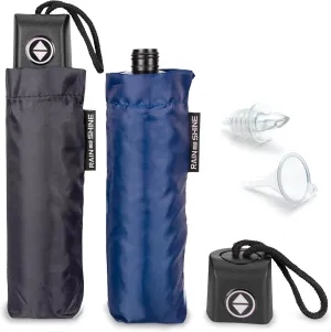 GoPong Rain or Shine Umbrella Flask 2 Pack (24 oz Total) - Hidden Alcohol Travel Flasks - Secret Liquor Containers for Theme Parks, Cruises, and Sports Events – Includes Funnel & Spout