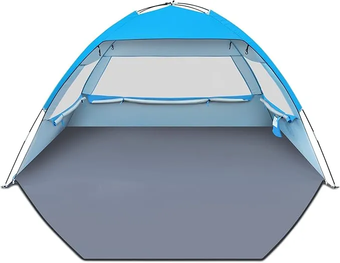 Gorich Beach Tent Sun Shelter for 3/4-5/6-7/8-10 Person with UPF 50＋ UV Protection, Lightweight & Easy Setup Beach Shade Canopy, Portable Beach Shade Tent Beach Cabana