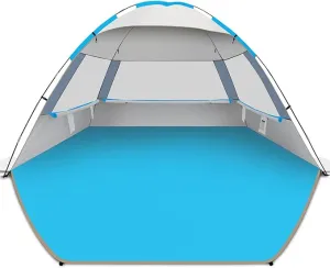 Gorich Beach Tent Sun Shelter for 3/4-5/6-7/8-10 Person with UPF 50＋ UV Protection, Lightweight & Easy Setup Beach Shade Canopy, Portable Beach Shade Tent Beach Cabana
