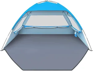 Gorich Beach Tent Sun Shelter for 3/4-5/6-7/8-10 Person with UPF 50＋ UV Protection, Lightweight & Easy Setup Beach Shade Canopy, Portable Beach Shade Tent Beach Cabana
