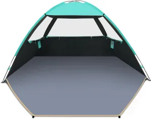 Gorich Beach Tent Sun Shelter for 3/4-5/6-7/8-10 Person with UPF 50＋ UV Protection, Lightweight & Easy Setup Beach Shade Canopy, Portable Beach Shade Tent Beach Cabana