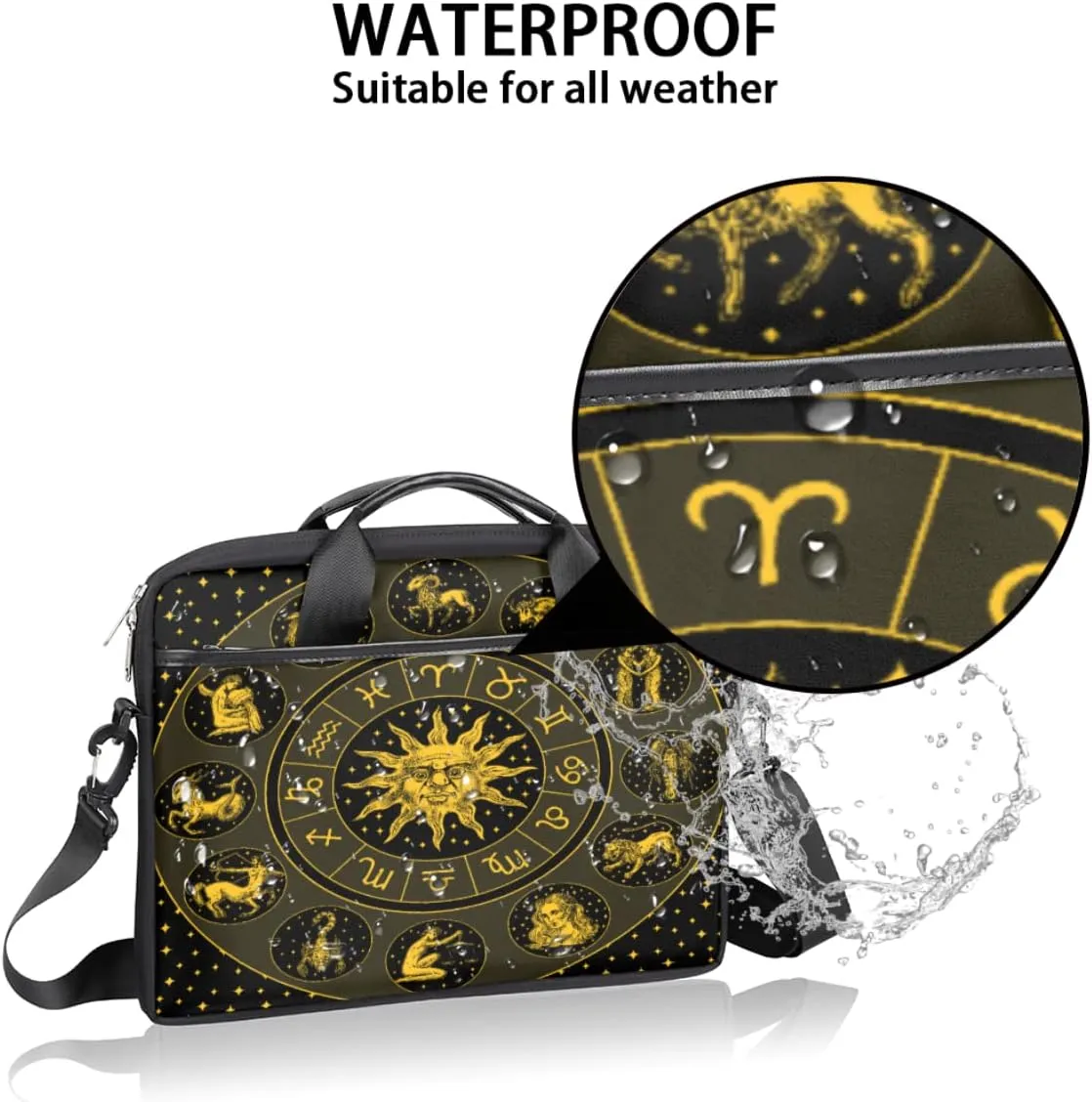 Grape Wine Bottle Laptop Shoulder Messenger Bag Waterproof Laptop Briefcase Handle Padded Strap