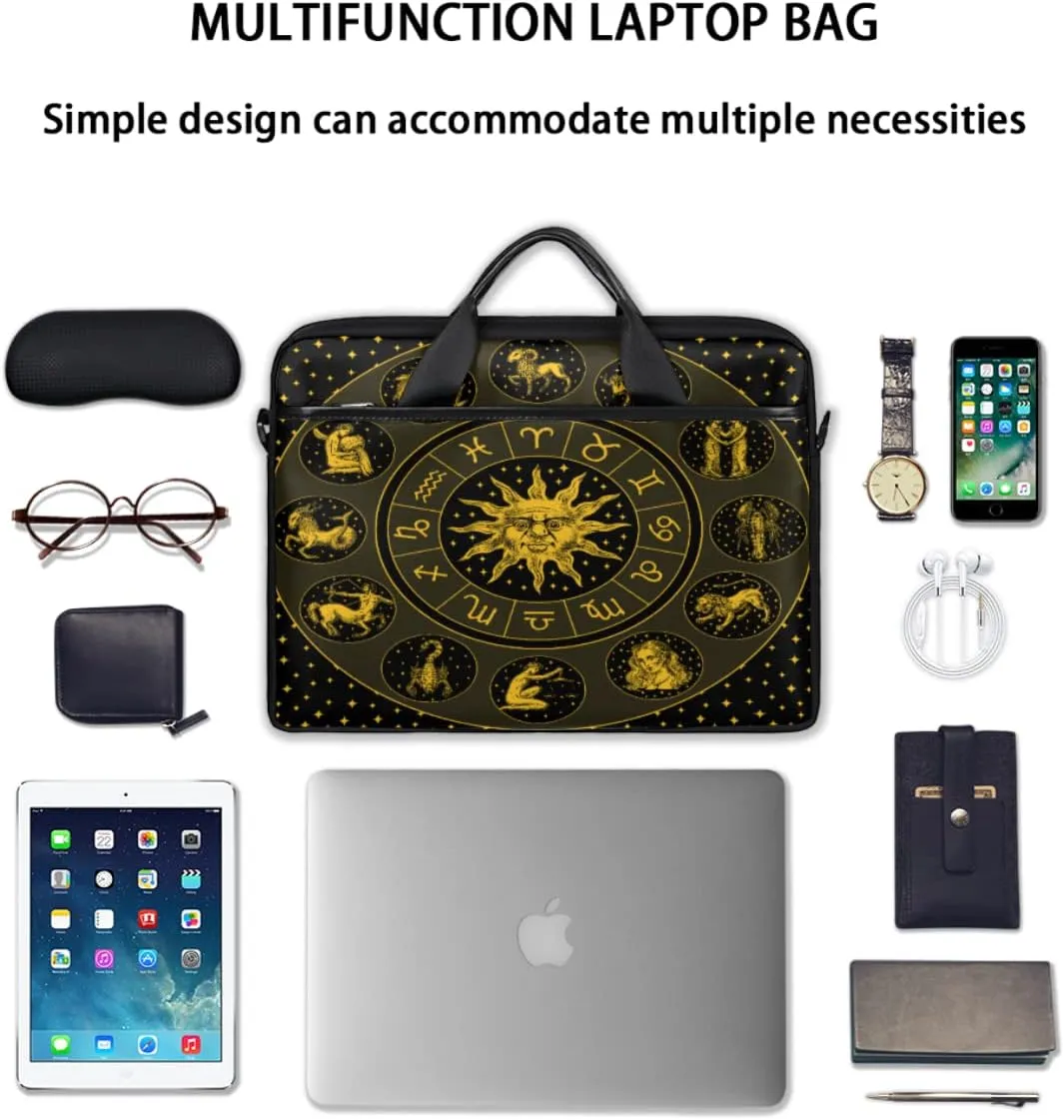 Grape Wine Bottle Laptop Shoulder Messenger Bag Waterproof Laptop Briefcase Handle Padded Strap