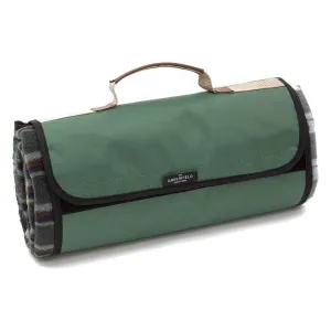Greenfield Collection Forest Green Plaid Moisture Resistant Picnic Blanket