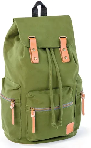 GUIDI 18" Rucksack Green Backpack, BAZIC x SYDNEY Fashion Backpack Shoulder Bag Casual Travel Bag Hiking Daypack