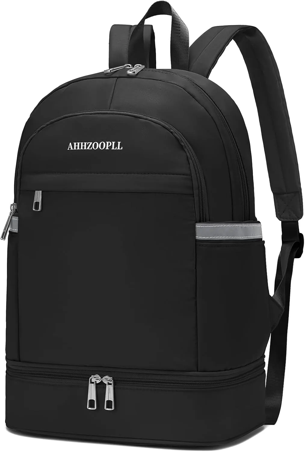 Gym Backpack with Shoe Compartment, Lightweight Backpacks for Travel, Workout Sports Swim Carry On Back Pack for Men Women, Water-resistant Personal Item Bag, Black