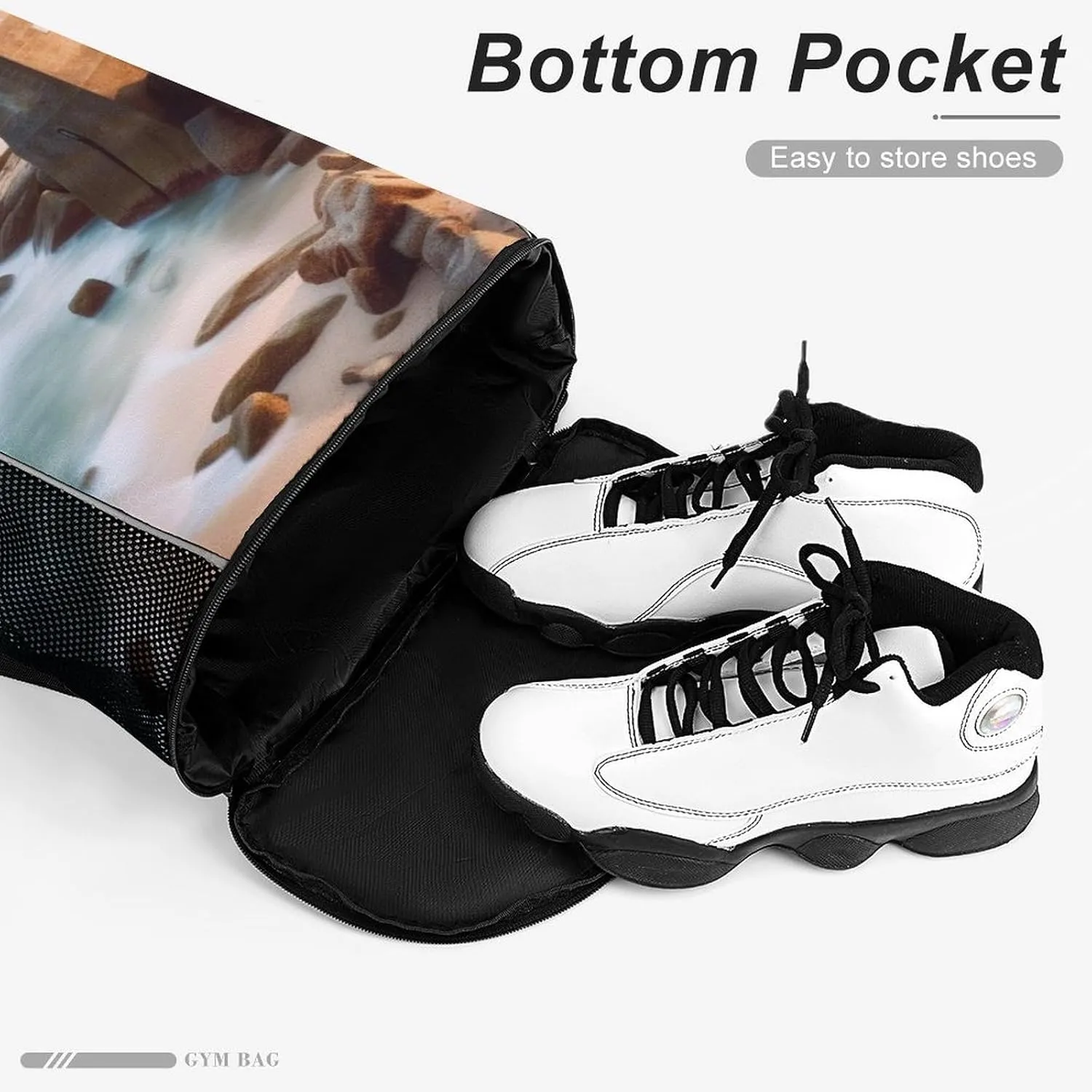 Gym Bag for Women Men Beach LighthouseTravel Duffel Bag Large Capacity Sports Drawstring Backpack