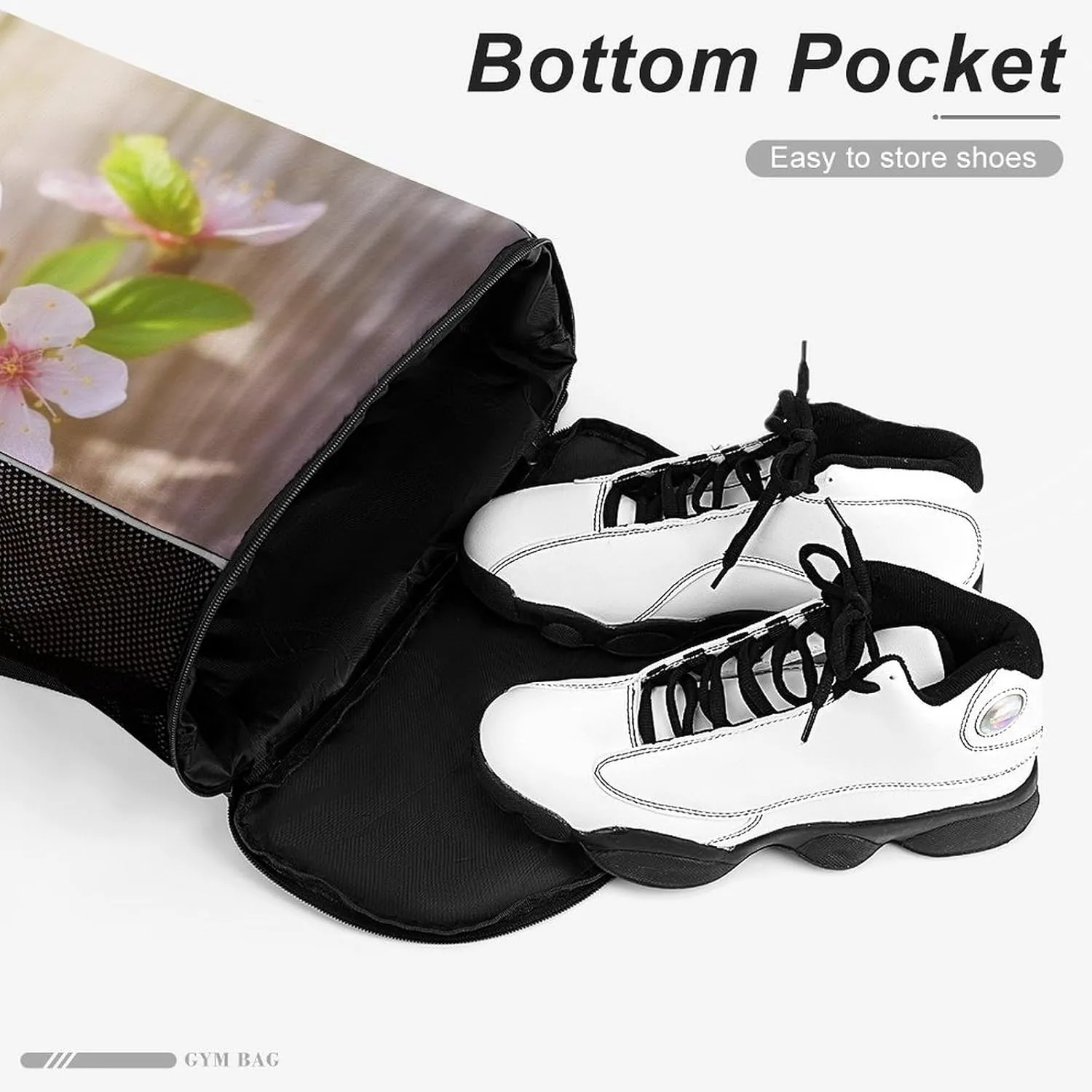 Gym Bag for Women Men Spring And FlowerTravel Duffel Bag Large Capacity Sports Drawstring Backpack