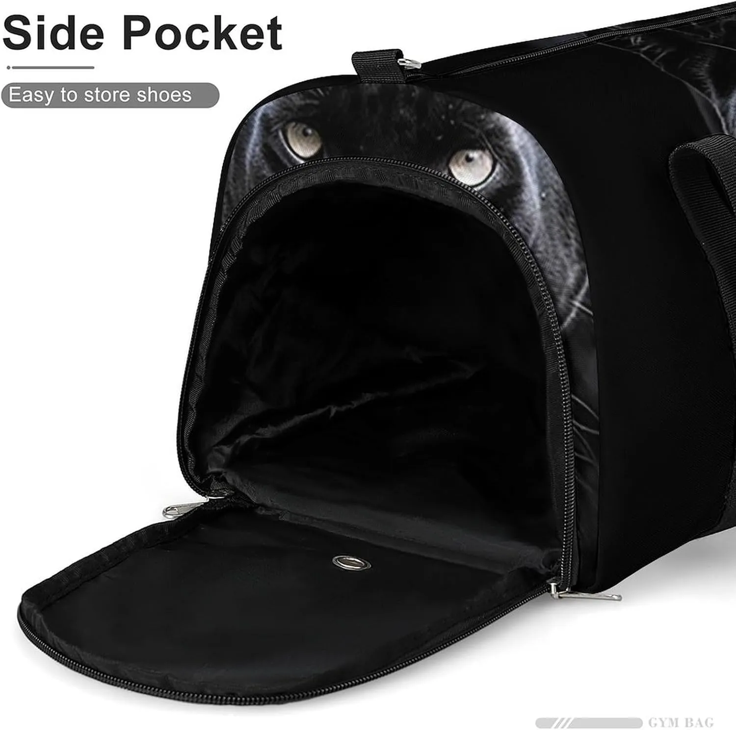 Gym Bags for Men Women Animal Panther Duffle Bag Travel Overnight Bag with Shoe Compartment Tote Bags