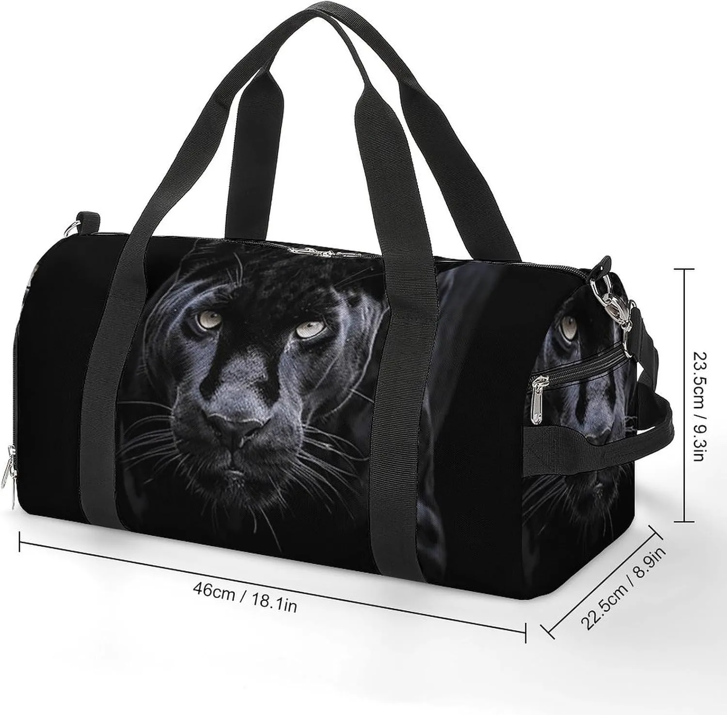 Gym Bags for Men Women Animal Panther Duffle Bag Travel Overnight Bag with Shoe Compartment Tote Bags