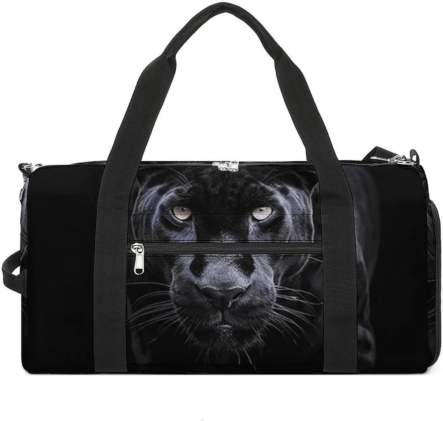 Gym Bags for Men Women Animal Panther Duffle Bag Travel Overnight Bag with Shoe Compartment Tote Bags