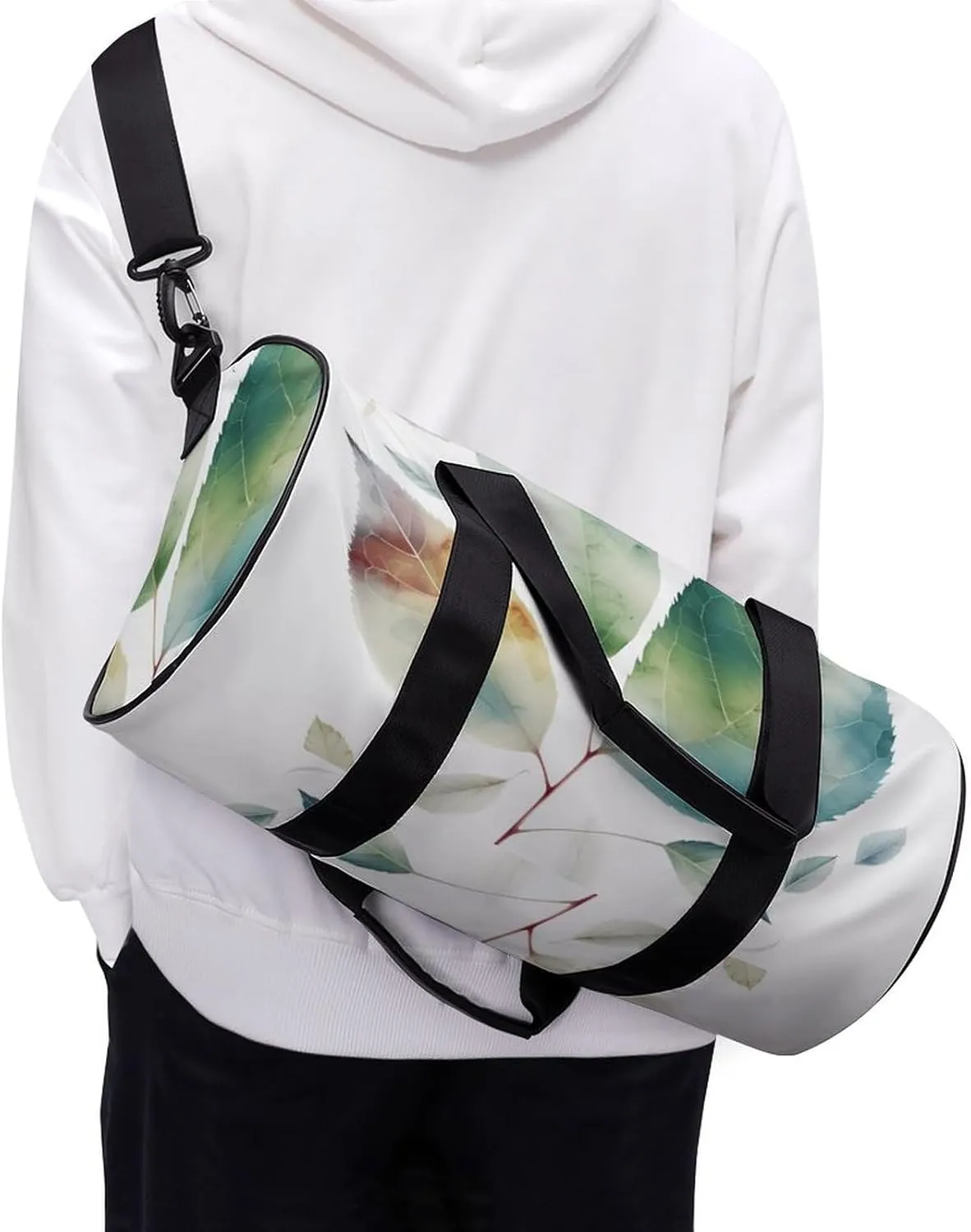 Gym Bags for Men Women Art Color Leaf Duffle Bag Travel Overnight Bag with Shoe Compartment Tote Bags