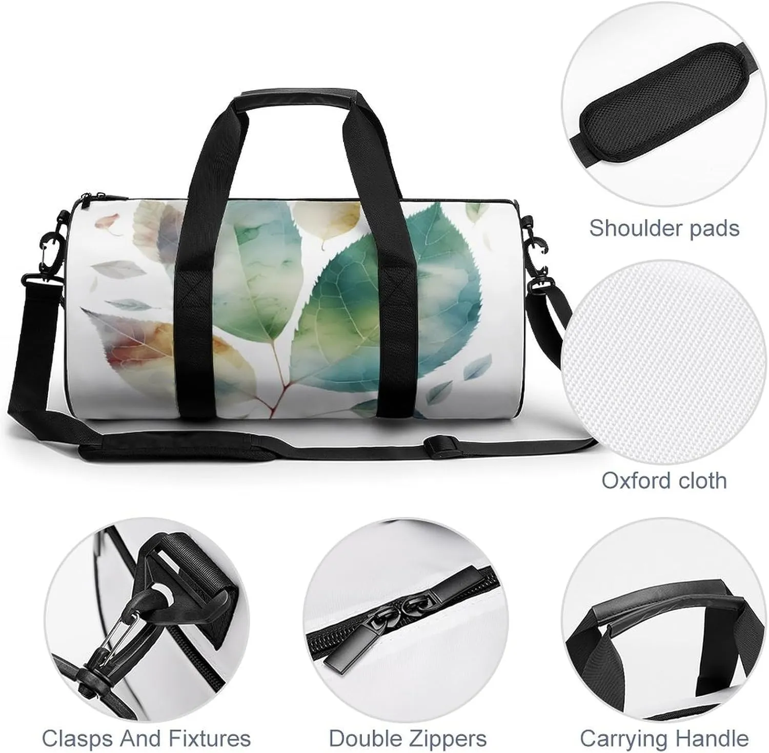 Gym Bags for Men Women Art Color Leaf Duffle Bag Travel Overnight Bag with Shoe Compartment Tote Bags