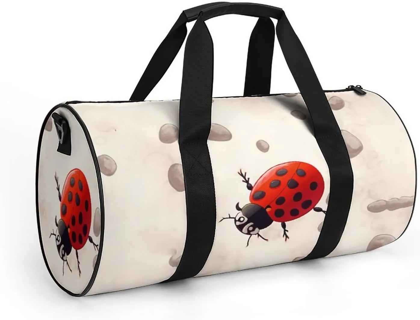 Gym Bags for Men Women Art Ladybug Tracks Duffle Bag Travel Overnight Bag with Shoe Compartment Tote Bags