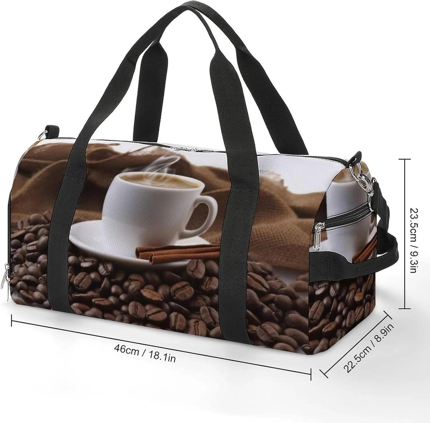 Gym Bags for Men Women Coffee Bean Duffle Bag Travel Overnight Bag with Shoe Compartment Tote Bags