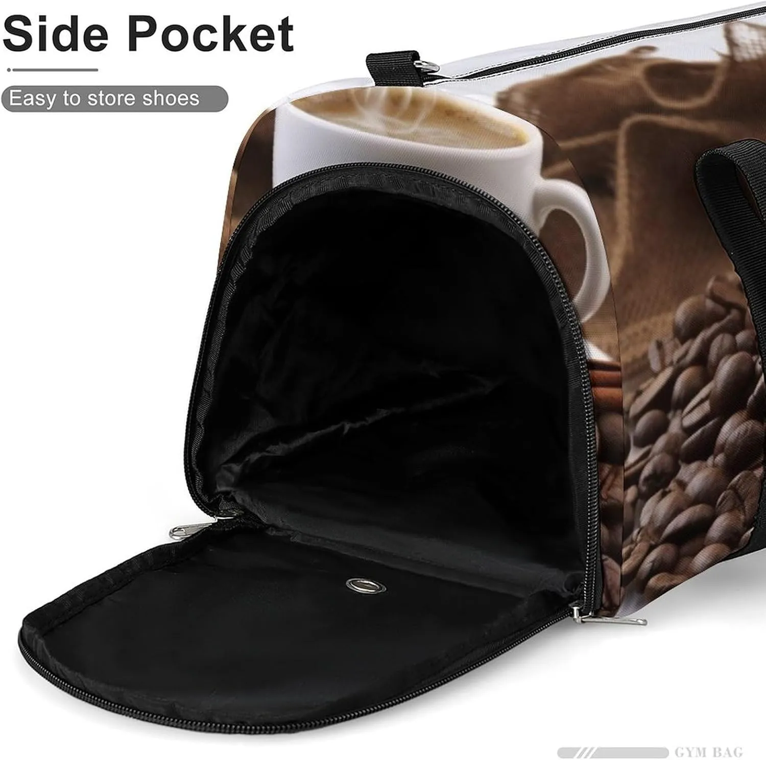 Gym Bags for Men Women Coffee Bean Duffle Bag Travel Overnight Bag with Shoe Compartment Tote Bags