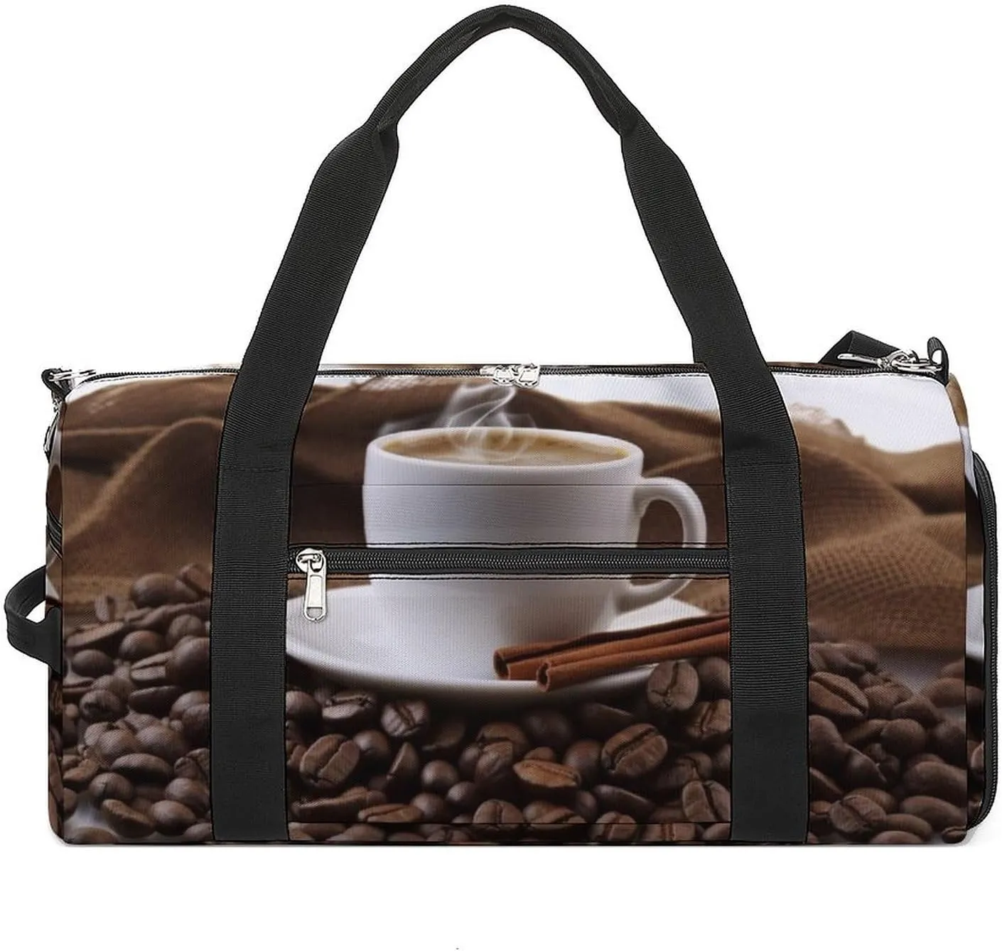Gym Bags for Men Women Coffee Bean Duffle Bag Travel Overnight Bag with Shoe Compartment Tote Bags