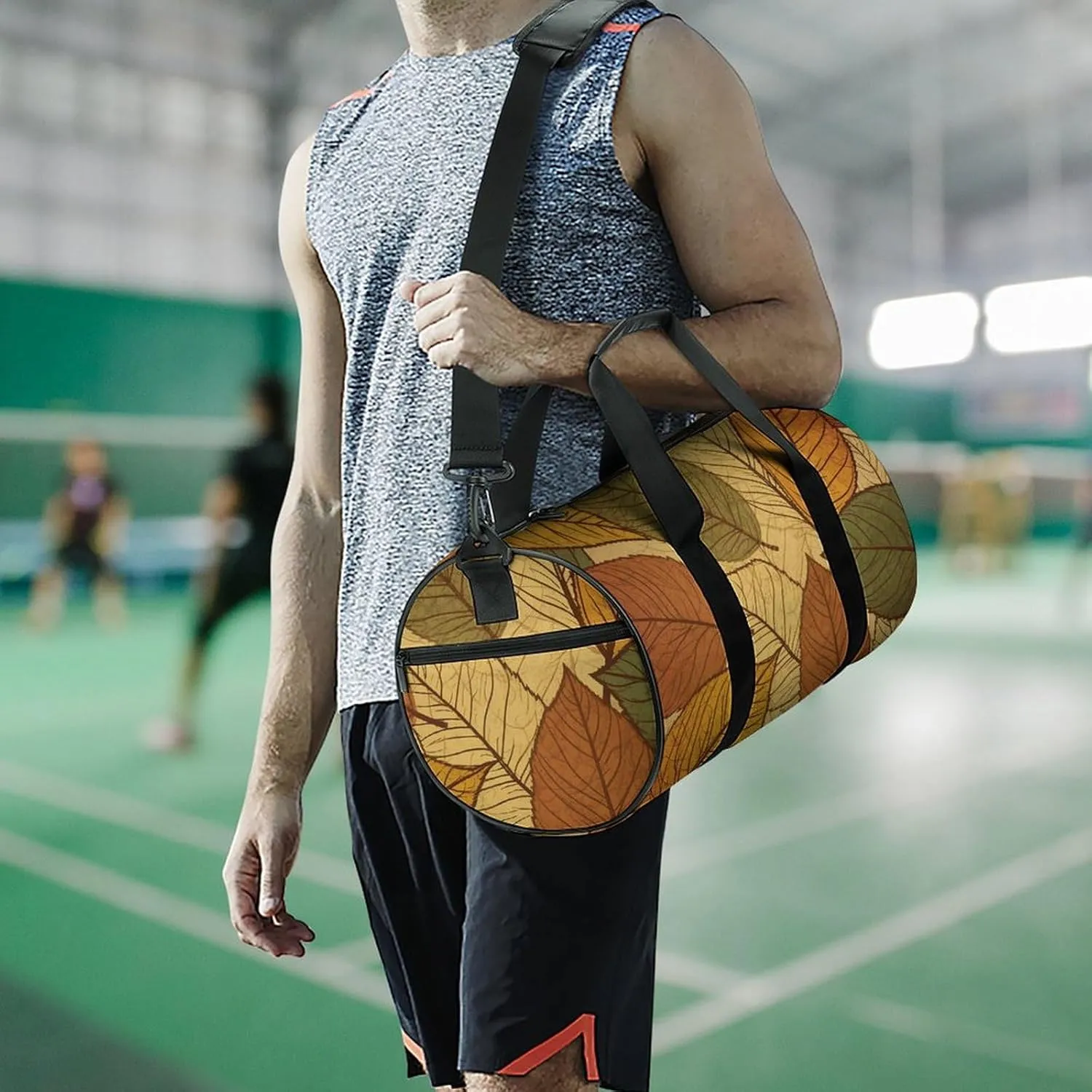Gym Bags for Men Women Different Color Leaves Duffle Bag Travel Overnight Bag with Shoe Compartment Tote Bags