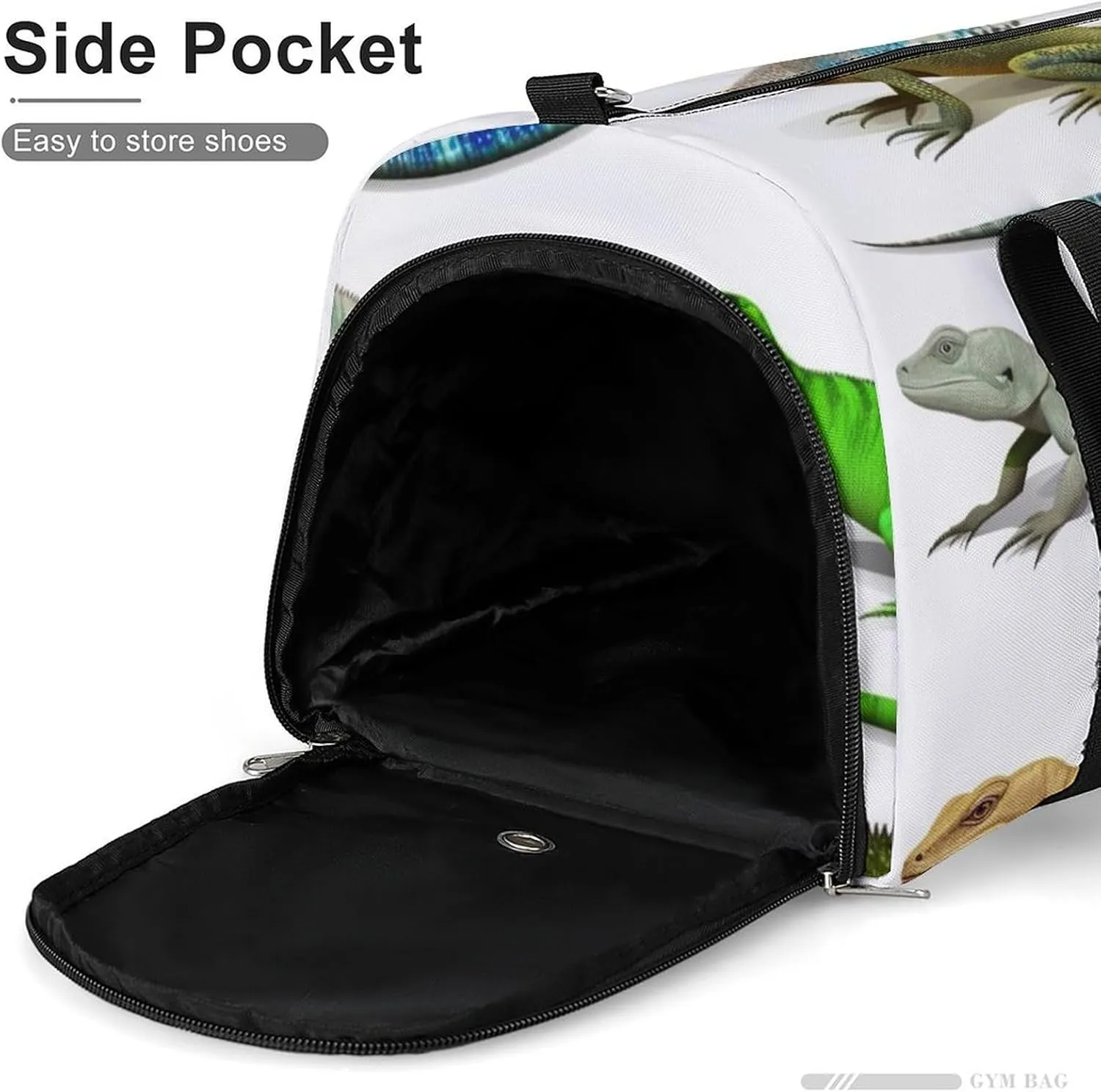 Gym Bags for Men Women Different Types of Lizard Duffle Bag Travel Overnight Bag with Shoe Compartment Tote Bags