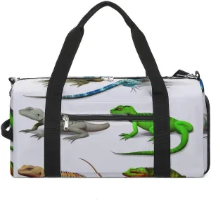 Gym Bags for Men Women Different Types of Lizard Duffle Bag Travel Overnight Bag with Shoe Compartment Tote Bags