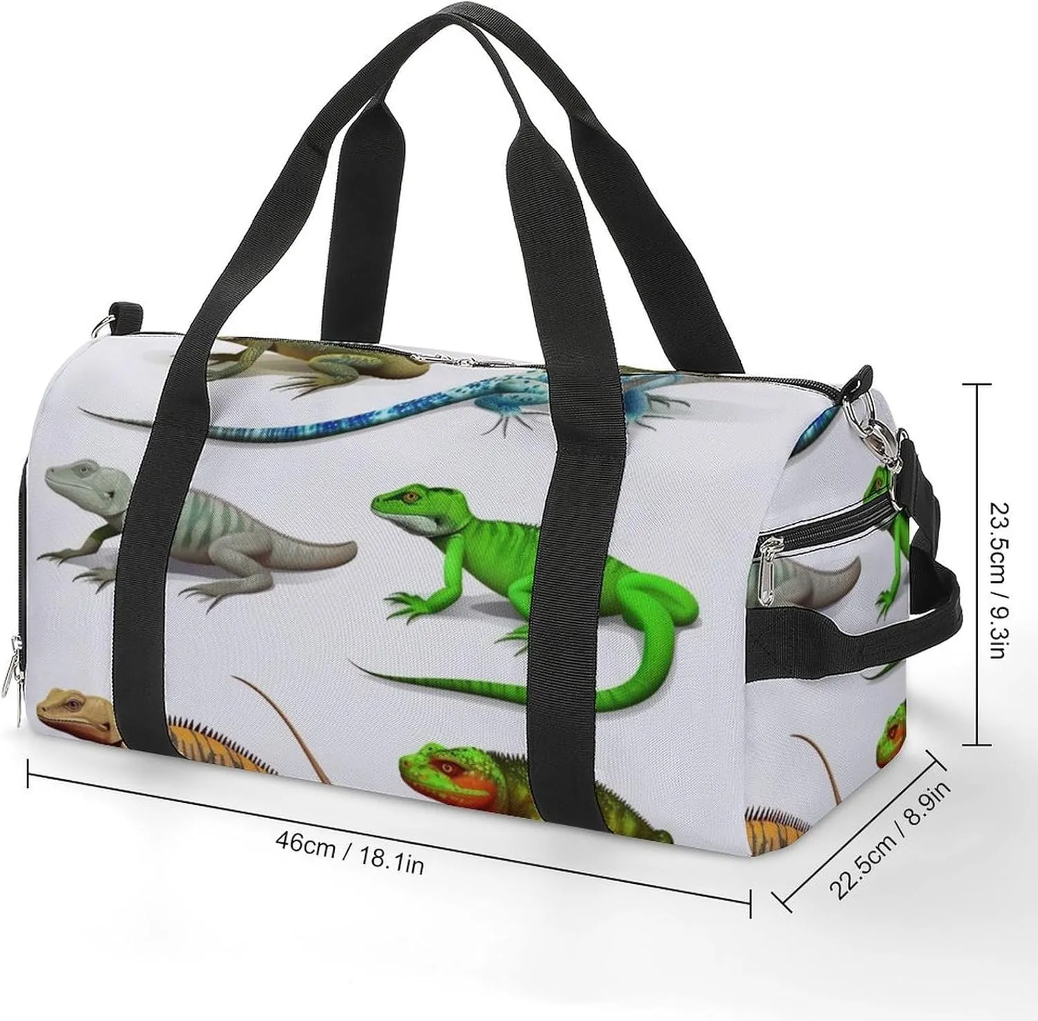 Gym Bags for Men Women Different Types of Lizard Duffle Bag Travel Overnight Bag with Shoe Compartment Tote Bags