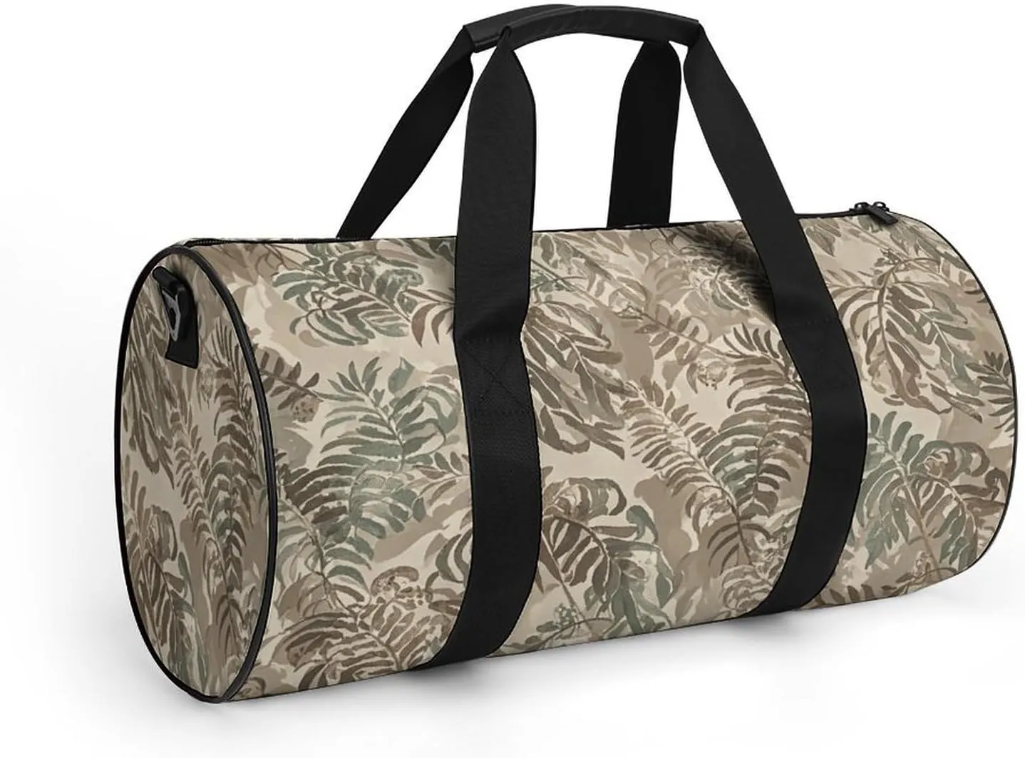 Gym Bags for Men Women Fern Pattern Duffle Bag Travel Overnight Bag with Shoe Compartment Tote Bags