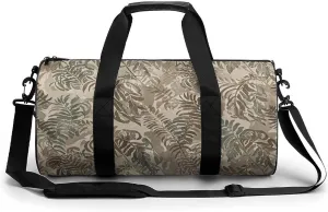 Gym Bags for Men Women Fern Pattern Duffle Bag Travel Overnight Bag with Shoe Compartment Tote Bags