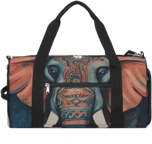 Gym Bags Small Abstract Elephant Duffel Bag Overnight Bag with Shoe Compartment Carryon Bag for Men Women