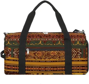 Gym Bags Small African National Patterns Duffel Bag Overnight Bag with Shoe Compartment Carryon Bag for Men Women