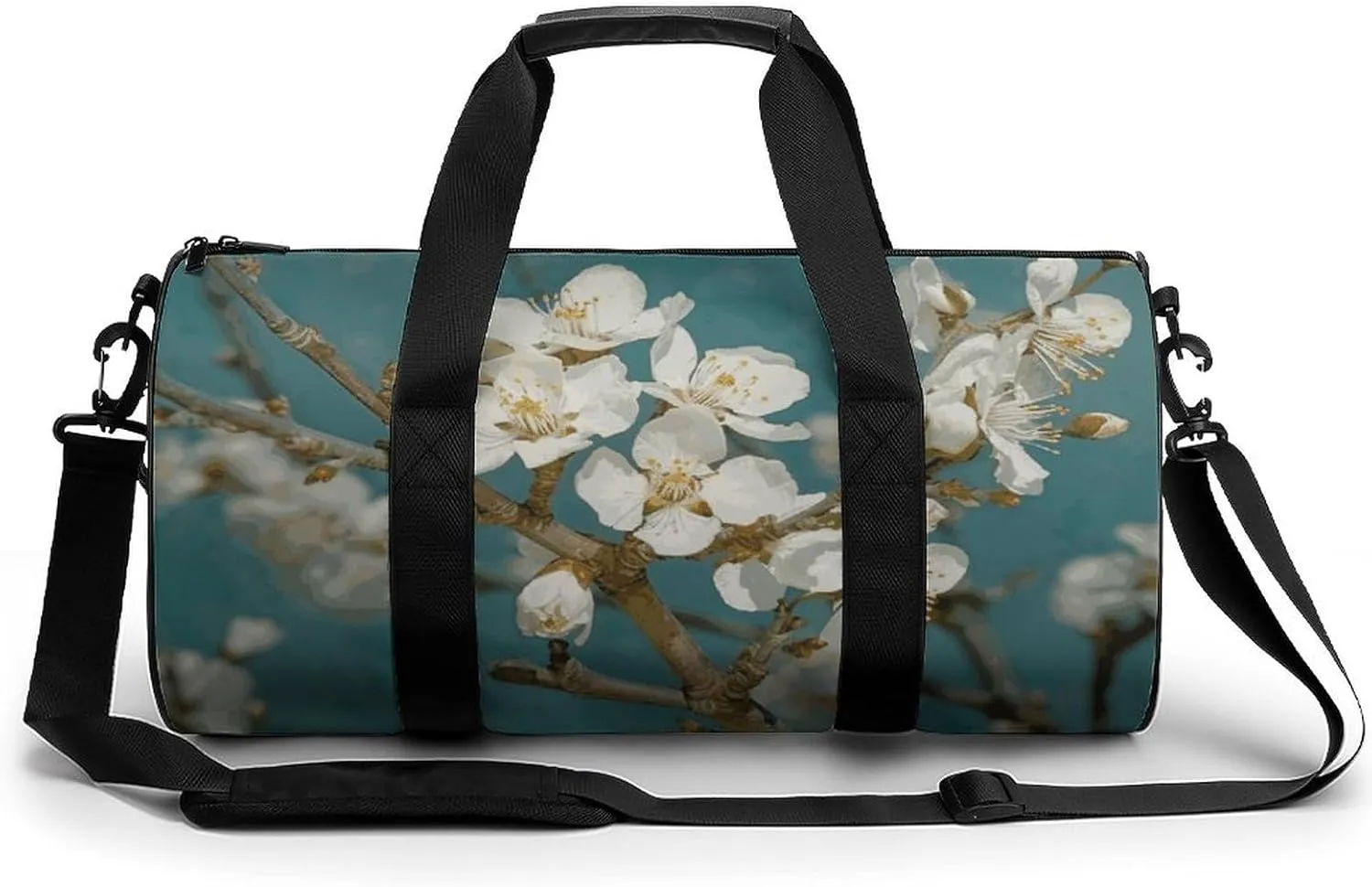 Gym Bags Small Almond Blossom Duffel Bag Overnight Bag with Shoe Compartment Carryon Bag for Men Women