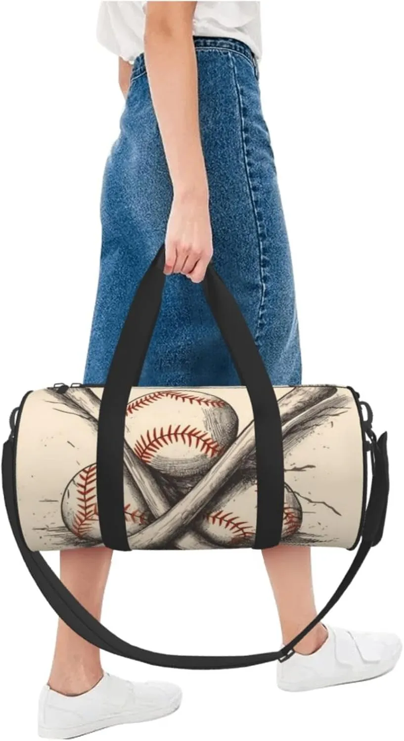 Gym Bags Small Baseball Bats and Ball Duffel Bag Overnight Bag with Shoe Compartment Carryon Bag for Men Women