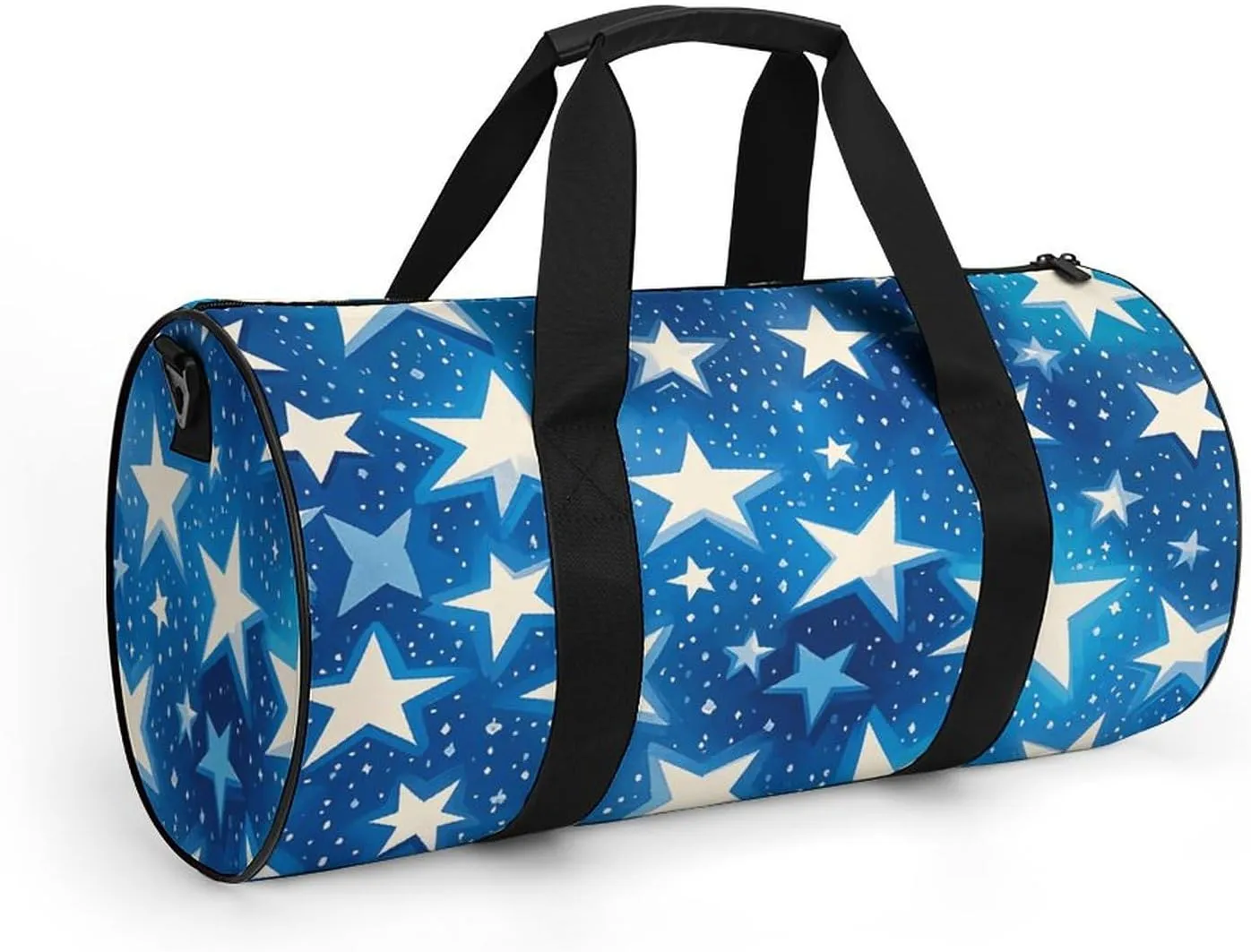 Gym Bags Small Blue Shining Stars Pattern Duffel Bag Overnight Bag with Shoe Compartment Carryon Bag for Men Women