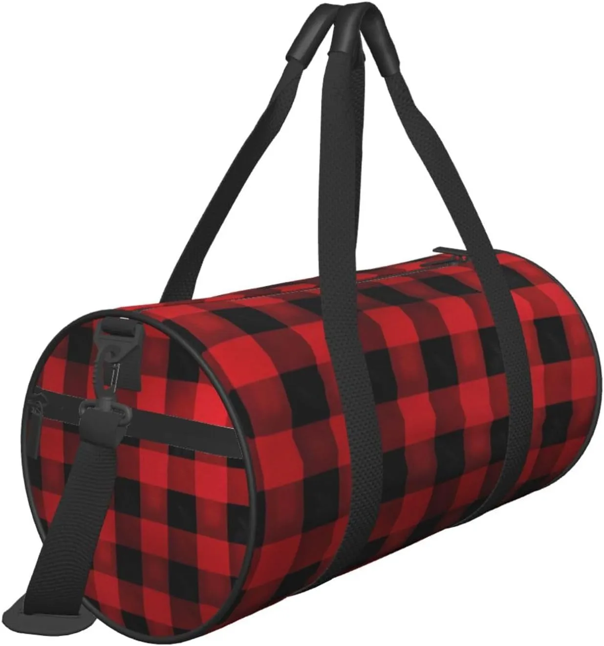 Gym Bags Small Buffalo Check Plaid Pattern Duffel Bag Overnight Bag with Shoe Compartment Carryon Bag for Men Women