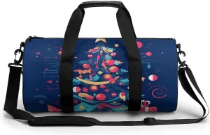 Gym Bags Small Cartoon Christmas Tree Duffel Bag Overnight Bag with Shoe Compartment Carryon Bag for Men Women
