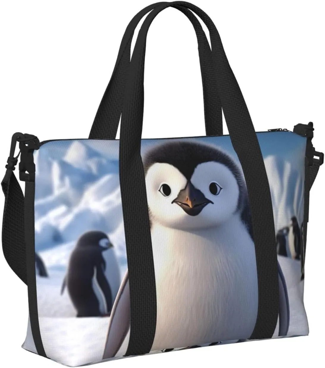 Gym Bags Small Cute Penguin Duffel Bag Overnight Bag with Shoe Compartment Carryon Bag for Men Women
