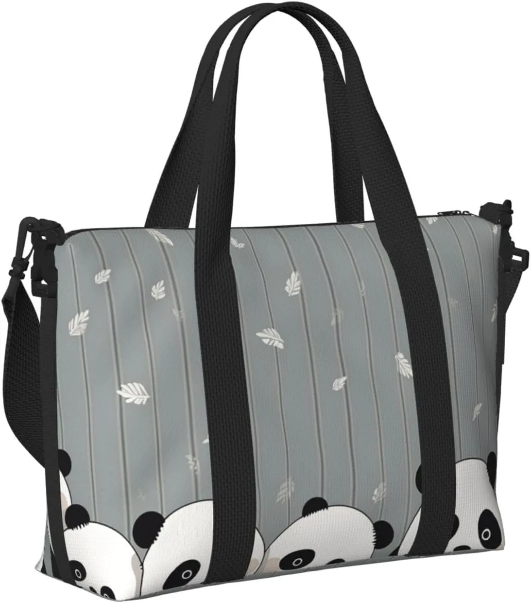 Gym Bags Small Funny Baby Panda Duffel Bag Overnight Bag with Shoe Compartment Carryon Bag for Men Women