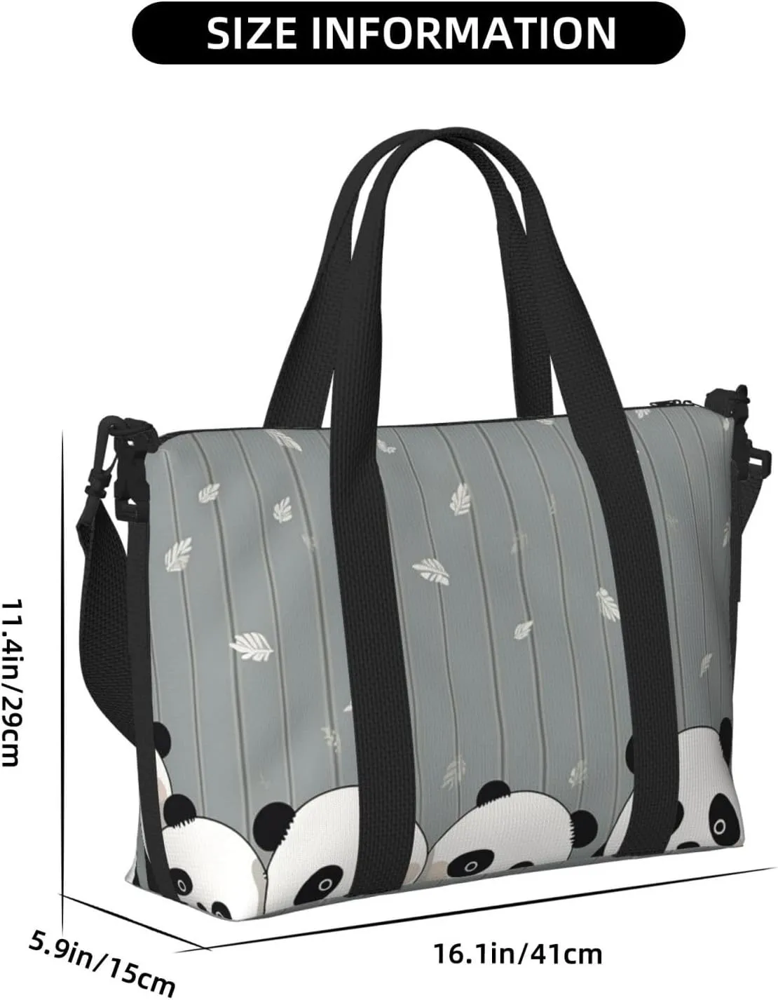 Gym Bags Small Funny Baby Panda Duffel Bag Overnight Bag with Shoe Compartment Carryon Bag for Men Women