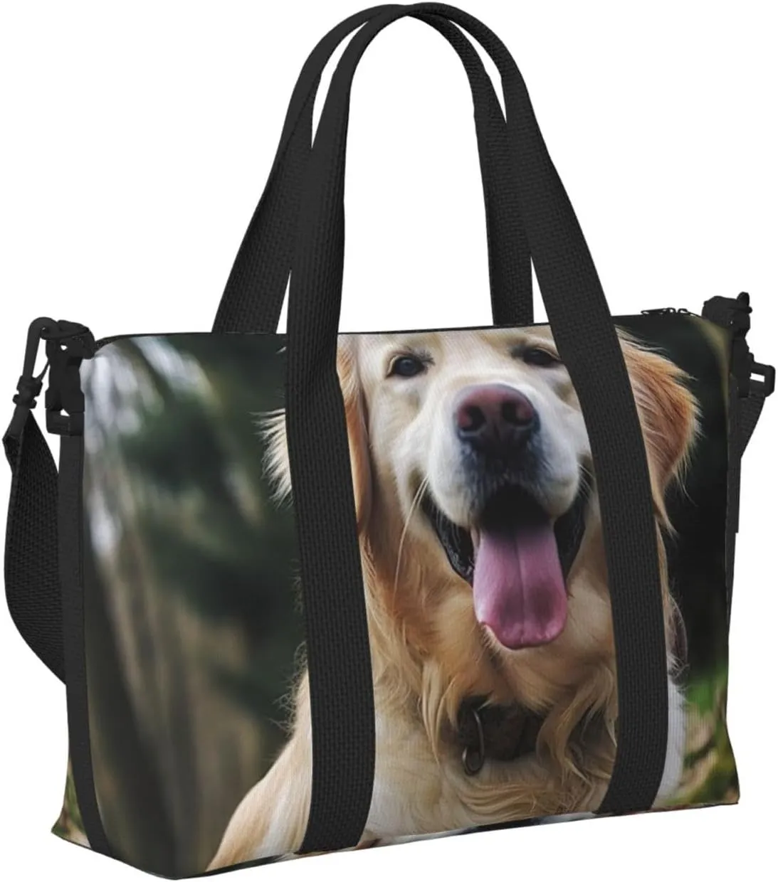 Gym Bags Small Funny Golden Retriever Duffel Bag Overnight Bag with Shoe Compartment Carryon Bag for Men Women