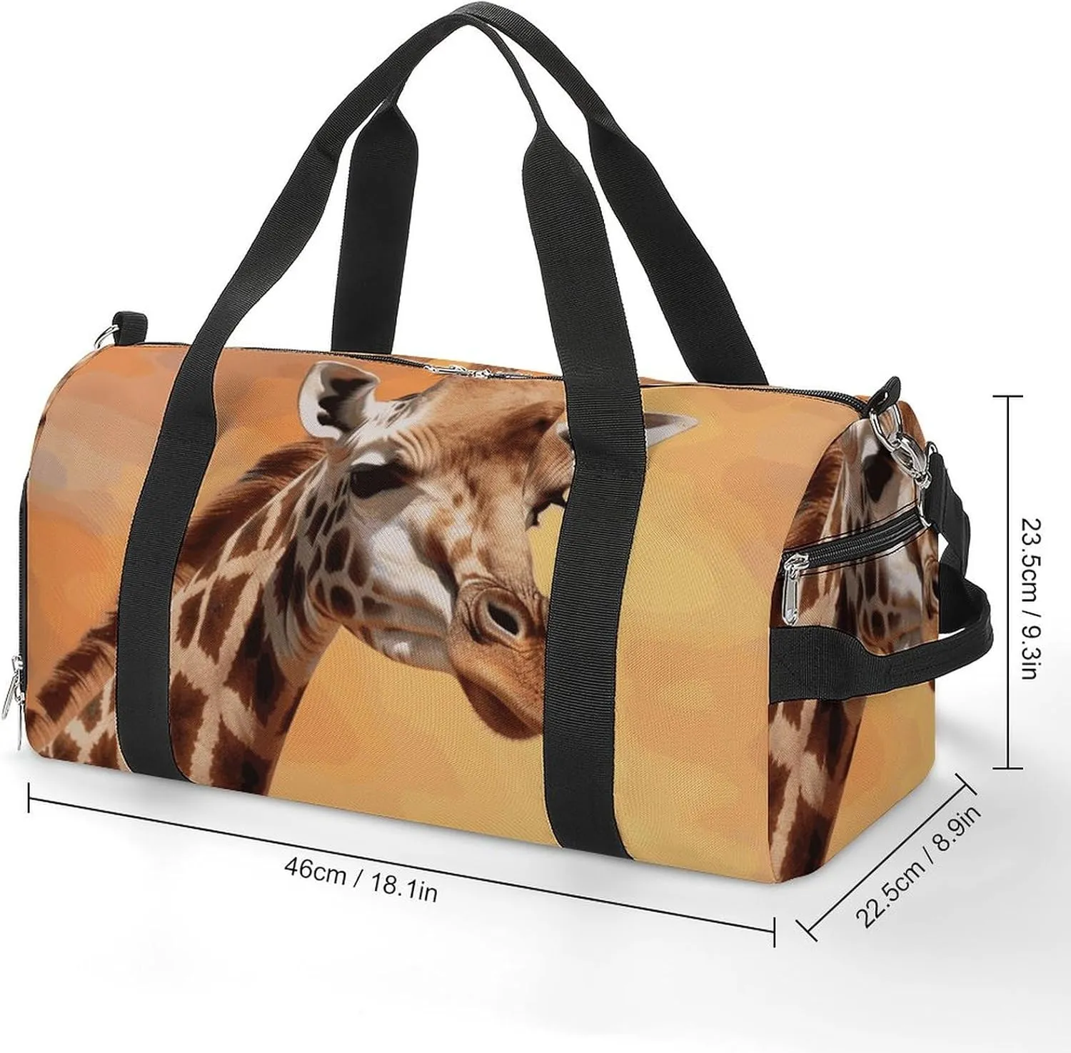 Gym Bags Small Giraffe Duffel Bag Overnight Bag with Shoe Compartment Carryon Bag for Men Women