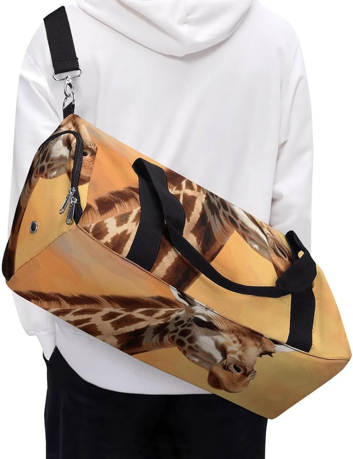 Gym Bags Small Giraffe Duffel Bag Overnight Bag with Shoe Compartment Carryon Bag for Men Women