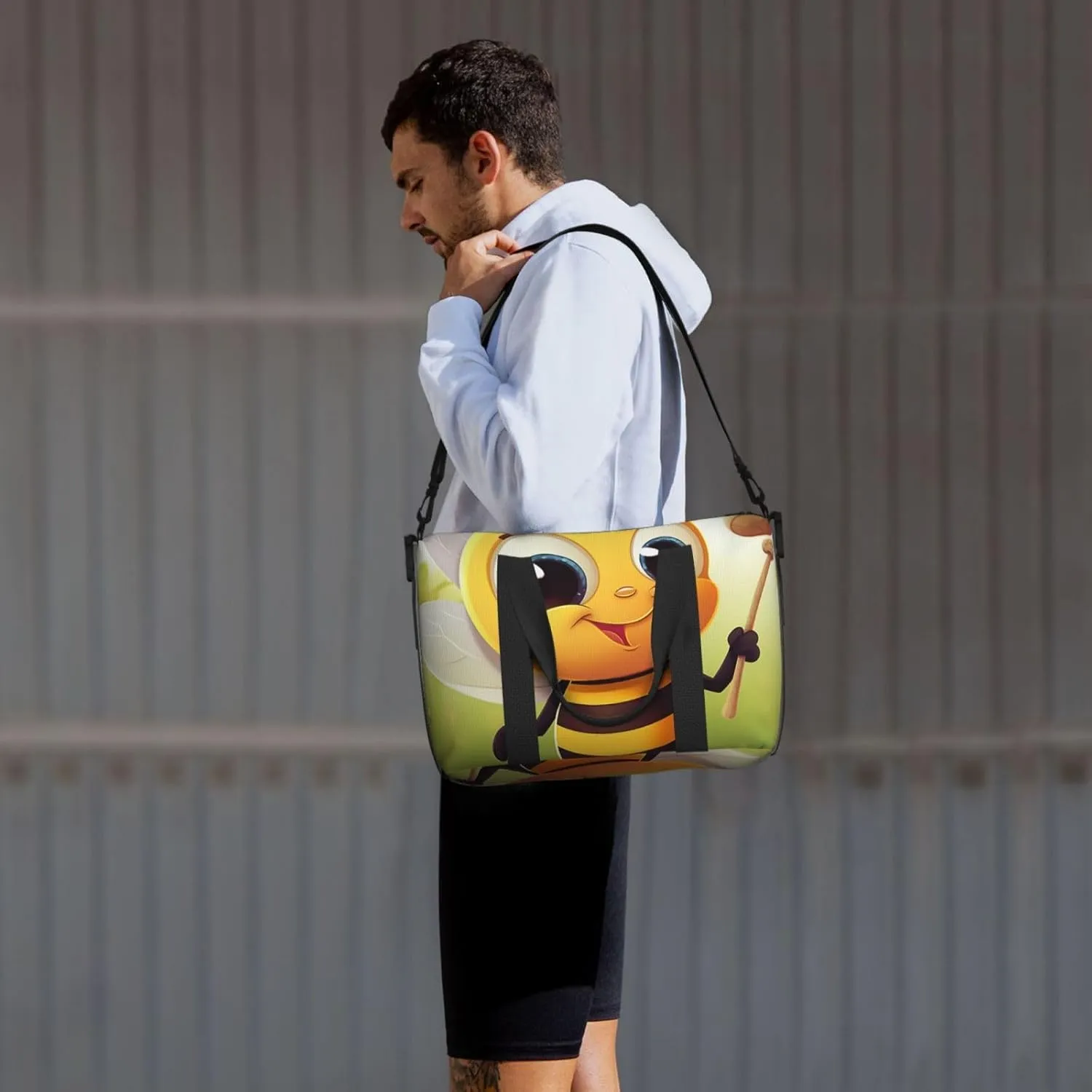 Gym Bags Small Honey animal Duffel Bag Overnight Bag with Shoe Compartment Carryon Bag for Men Women