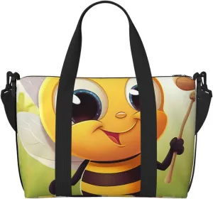 Gym Bags Small Honey animal Duffel Bag Overnight Bag with Shoe Compartment Carryon Bag for Men Women