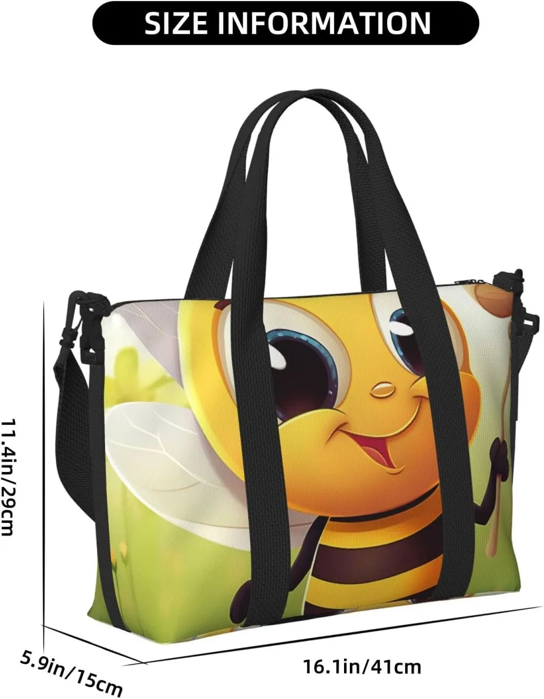 Gym Bags Small Honey animal Duffel Bag Overnight Bag with Shoe Compartment Carryon Bag for Men Women