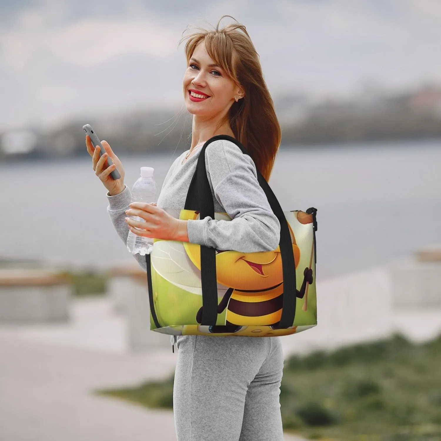 Gym Bags Small Honey animal Duffel Bag Overnight Bag with Shoe Compartment Carryon Bag for Men Women