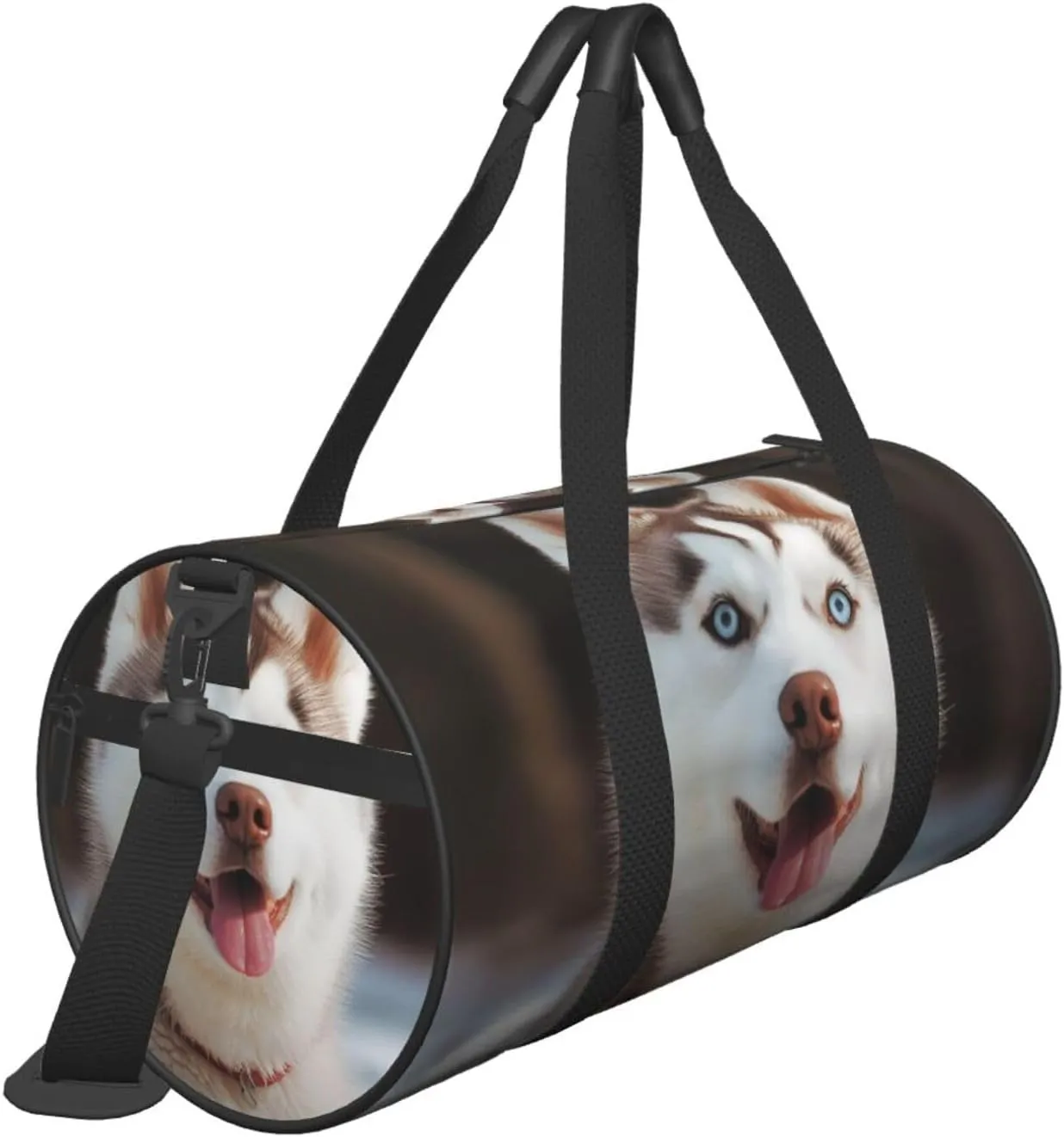 Gym Bags Small Husky Piquant Dog Duffel Bag Overnight Bag with Shoe Compartment Carryon Bag for Men Women
